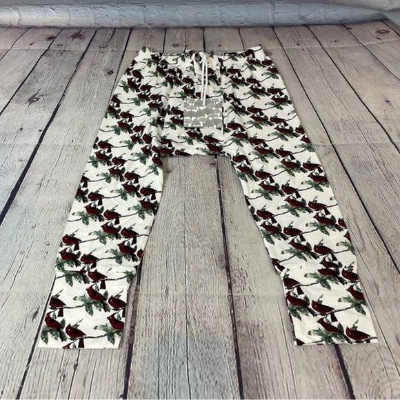 Kate Quinn Holiday Cardinal Print Bamboo Panda Pants - Picture 1 of 3